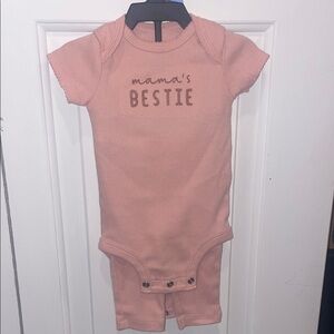 Pink Baby Onesie with 'Mama's Bestie' Print